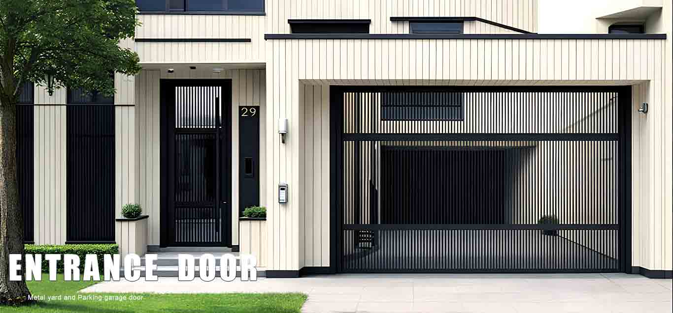 درب حیاط و ورودی ساختمان